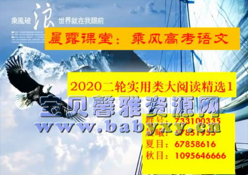 2021乘风高考语文二轮重难点强化训练（30.2G高清视频）百度网盘分享